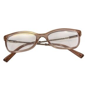 Tiffany & Co TF 2169 8271 Translucent Peach Silver Rectangular Eyeglasses 51-17